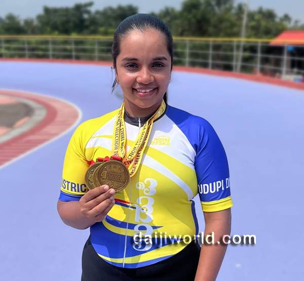 Udupi’s Zaneta Velika D’Souza shines at state-level roller skating tourney, wins three gold medals