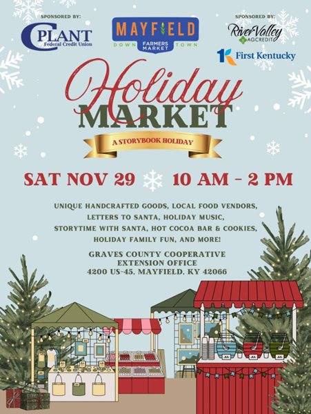Mayfield Farmers Market having a special Holiday Market Saturday
