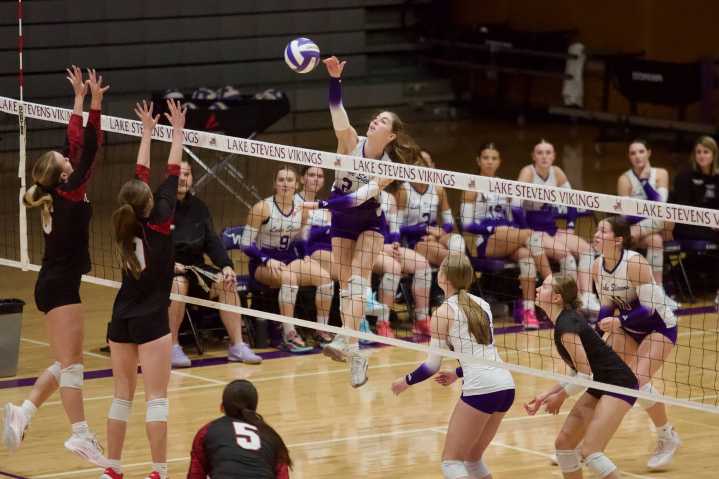 Lake Stevens volleyball cruises into district championship
