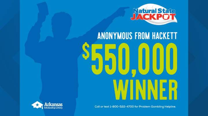 Arkansas man claims $550K Natural State Jackpot lottery prize
