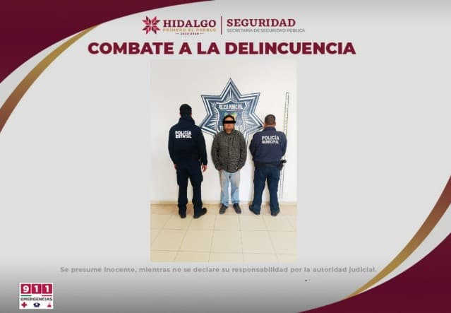Asegura SSPH a presunto homicida en Tulancingo