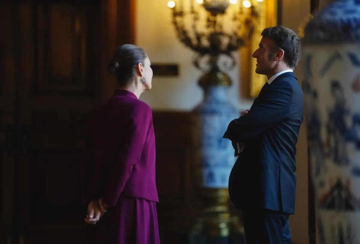 Macron se despide de México y agradece a Sheinbaum su hospitalidad