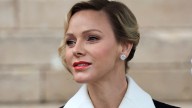 Princess Charlene is 'refined and architectural' in £840 cape dress