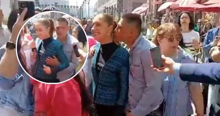 Claudia Sheinbaum sufre toqueteos por parte de un hombre mientras caminaba en el Centro Histórico de la CDMX; seguridad interviene en el hostigamiento luego de que ella logró zafarse