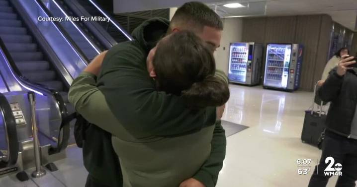 Military charity Miles for Military reunites airman with family for Thanksgiving holiday