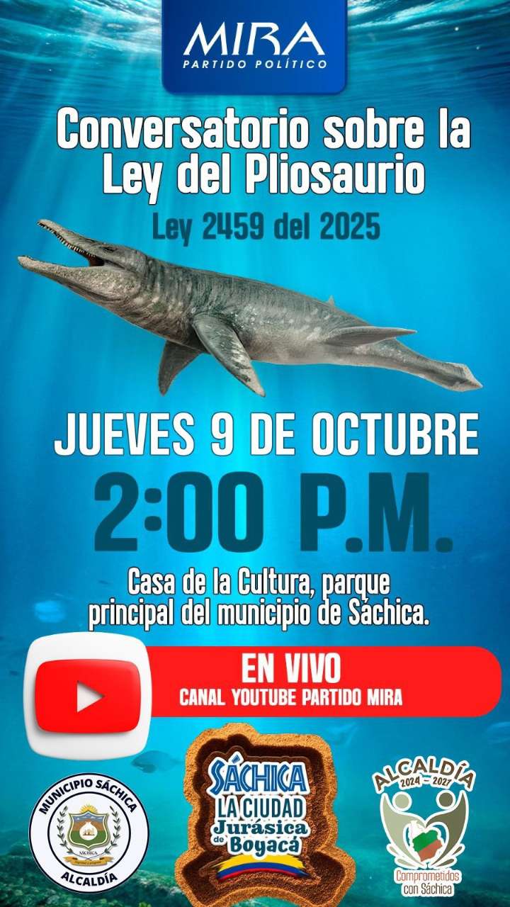 Sáchica será epicentro del primer conversatorio nacional sobre la Ley del Pliosaurio