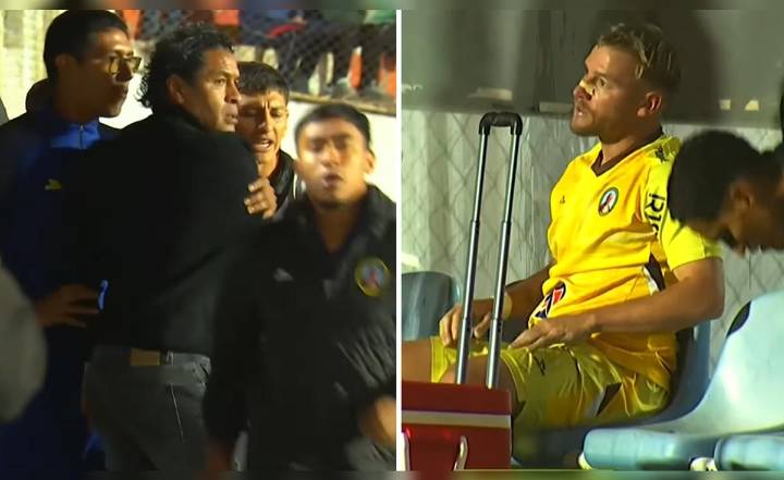 Santiago Acasiete, DT de Juan Pablo II, se fue a los golpes con su propio jugador, Cristhian Tizón, tras cambiarlo