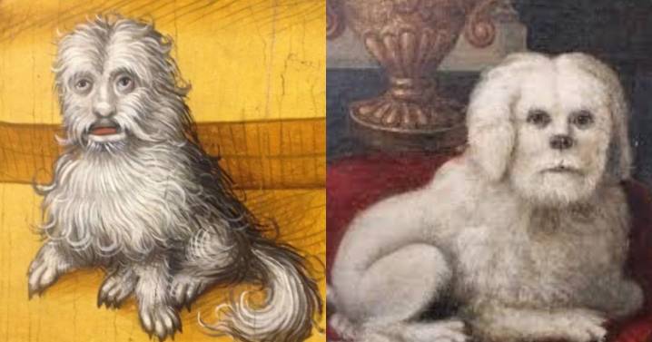 Las perturbadoras imágenes de los perros pintados en la Edad Media