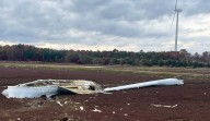Wind-turbine blade plunges 300 feet into a Plymouth cranberry bog