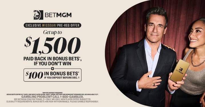 BetMGM Missouri bonus code MOLOCAL: Sign up early ahead of MNF, get $1.6K bonus on Dec. 1