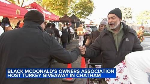 Black McDonald's operators host turkey giveaway, feed thousands across Chicago area in Chatham