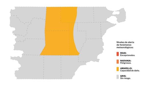 Rige alerta amarilla por tormentas para el lunes en el centro norte de Chubut