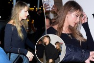Taylor Swift layers diamond necklaces for date night at New York City’s Polo Bar with Travis Kelce