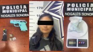 Nogales: Detienen a mujer para multa, portaba arma y drogas