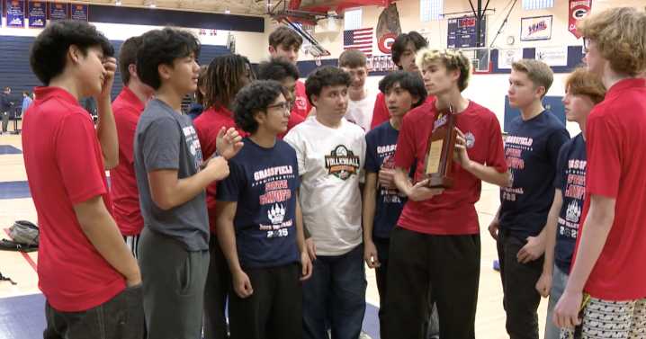 Grassfield boys volleyball celebrates first state championship