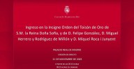 Acto de ingreso en la Insigne Orden del Toisón de Oro, en directo