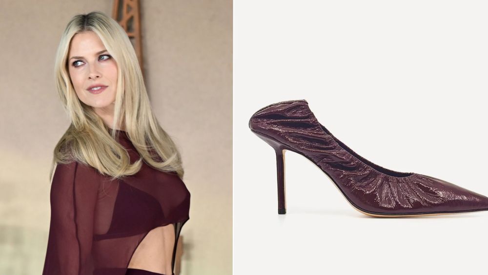 Ali Larter Trades Suede Boots for Ruched Bordeaux Pumps in London