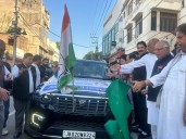 Karra flags off vehicle carrying signatures against ‘Vote Chori’ from J&K to Delhi