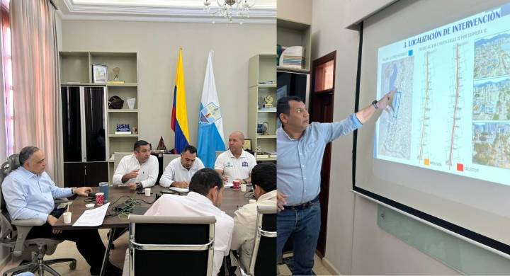 Cada vez más cerca: Presentan avances en obras del Colector Bellavista y EBAR Norte El alcalde Carlos Pinedo presidió la reunión en la que se expusieron los avances de cada obra con la que se busca po