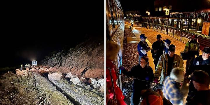 Rock slide traps Verde Valley Canyon Railroad passengers near Sedona