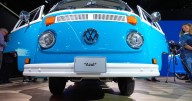 Restored Volkswagen "Magic bus" that somehow survived major California wildfire makes public debut