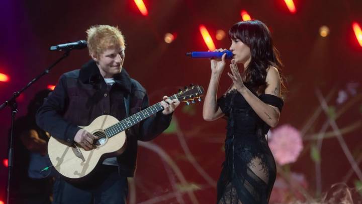 Aitana, Ed Sheeran, Dani Martín y Dani Fernández brillan en la fiesta de Rosalía en Valencia