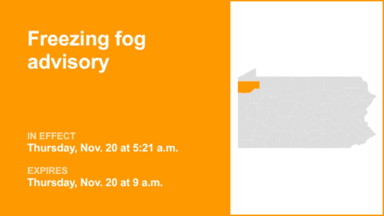 Freezing fog advisory in place for Crawford County until Thursday morning