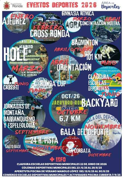 Deportes anuncia el calendario de eventos para 2026