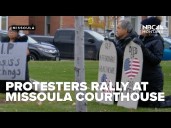 Protestors rally at Missoula courthouse against government funding cuts