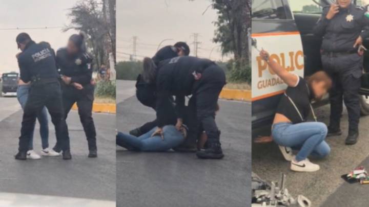 Policías de Guadalupe someten y detienen a joven motociclista; denuncian supuesto abuso de autoridad