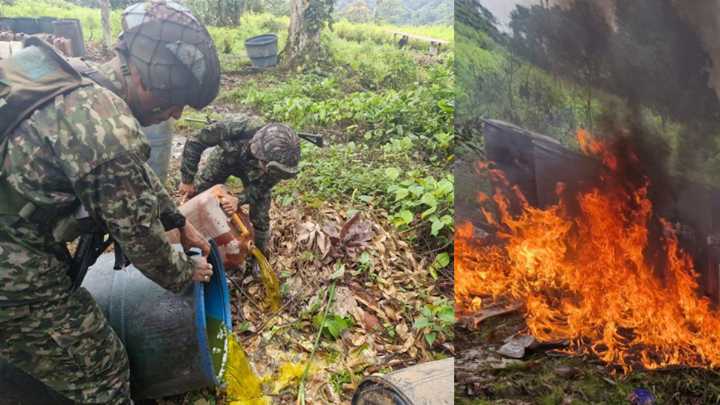Golpe contundente contra las estructuras criminales en Nariño: Ejército Nacional destruyó 10 laboratorios para el procesamiento de coca en noviembre