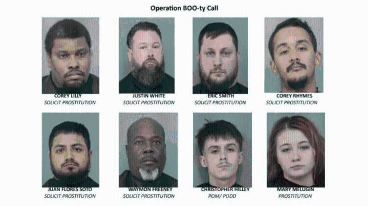 'BOO-TY CALL': 8 arrested in Gilmer Halloween prostitution, drug operation