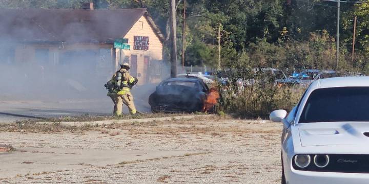 Two vehicles catch fire after accident on Cusseta Road