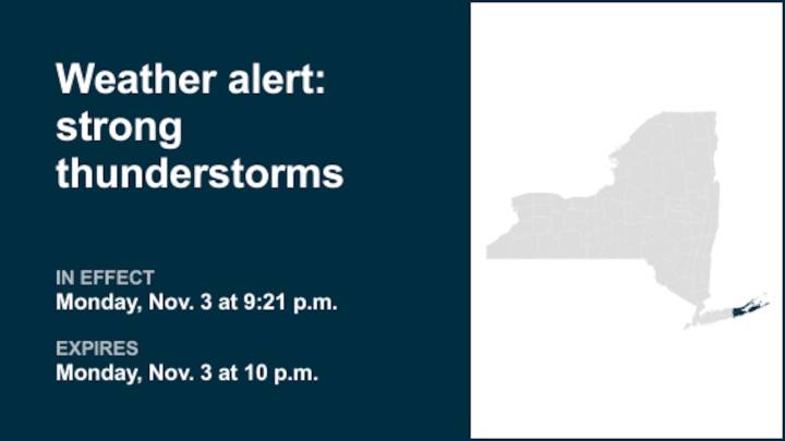 NY weather: Anticipate strong thunderstorms in Suffolk County Monday night