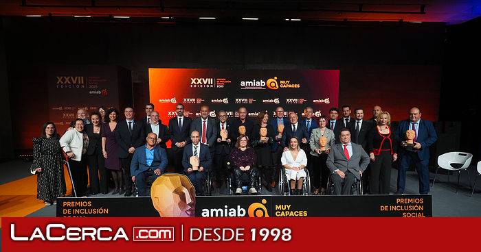 AMIAB reconoce el compromiso de entidades y particulares con las personas con discapacidad en la entrega de sus XXVII Premios de Inclusión Social