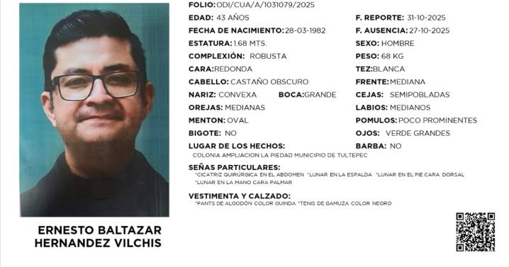Localizan muerto a Ernesto Baltazar, sacerdote desaparecido en Tultepec; hay detenidos
