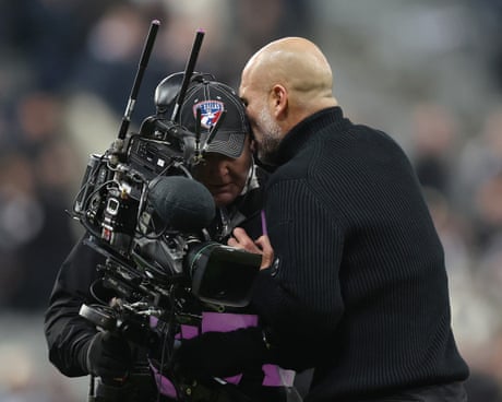 Guardiola ‘embarrassed and ashamed’ for handling camera operator in City defeat