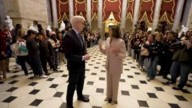 Speaker Emerita Nancy Pelosi gives Anderson Cooper a tour of National Statuary Hall in the Capitol