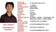 Solicitan apoyo para localizar a Jesús Adrián, adolescente de 13 años desaparecido en Saltillo