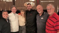 Taylor Swift Cuddles Up With Travis Kelce and Scott After Chiefs Game