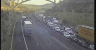 M62 LIVE with 90-minute delays and lanes blocked amid 8 MILES of queues