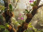 Helechos y orquídeas: cómo fijarlas a madera y mantener humedad estable