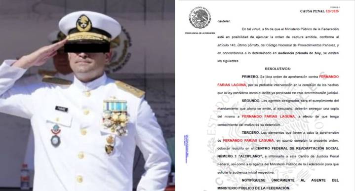 Reactivan orden de captura contra contralmirante Farías Laguna