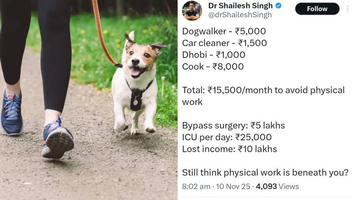 Delhi Cardiologist Warns: Comfort Comes at a Cost — ₹5,000 for a Dogwalker Today, ₹5 Lakh for a Bypass Tomorrow