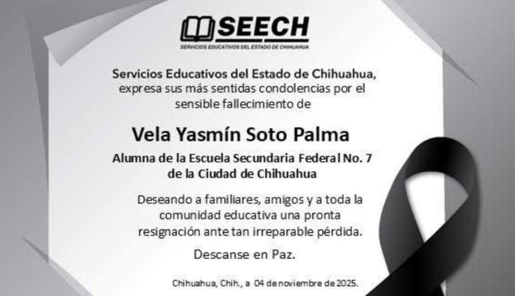 Lamentó SEECH fallecimiento de Yasmín en el R. Almada