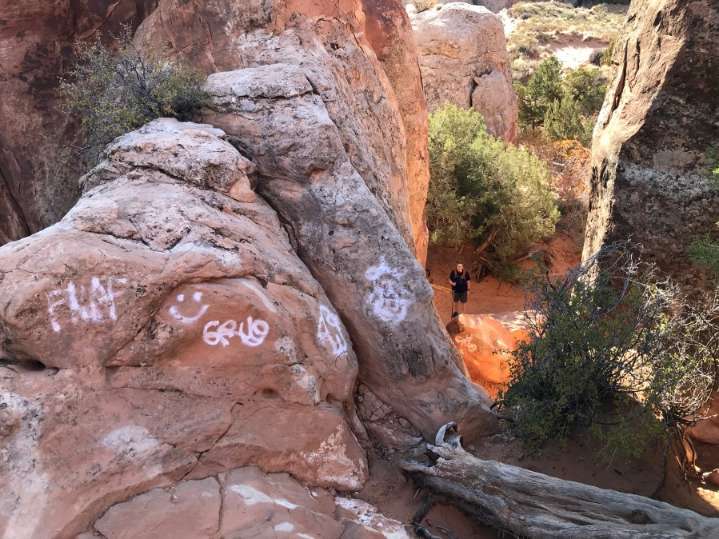 Graffiti found at Arches National Park shows the impact of the government shutdown, former parks employee says