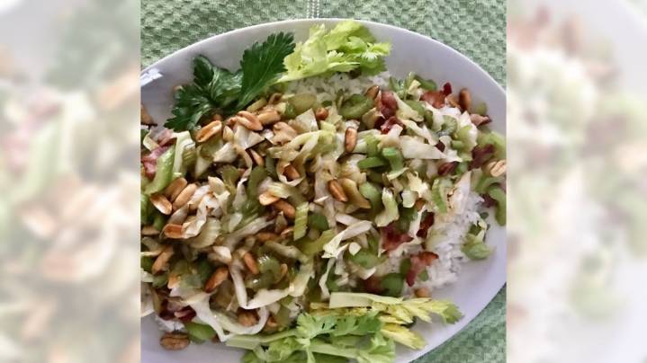 Recipe: Stir-fried celery with peanuts and bacon is an ideal weeknight dish
