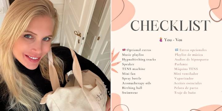 El checklist de maternidad completo que armó Daniela Christiansson: desde audios de hipnoparto y traje de baño a máquina TENS
