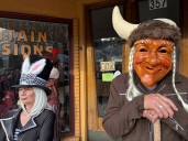 Few inflatable frogs, plenty of custom costumes seen at the art