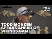 Ravens offensive coordinator Todd Monken speaks ahead of game vs. Vikings
